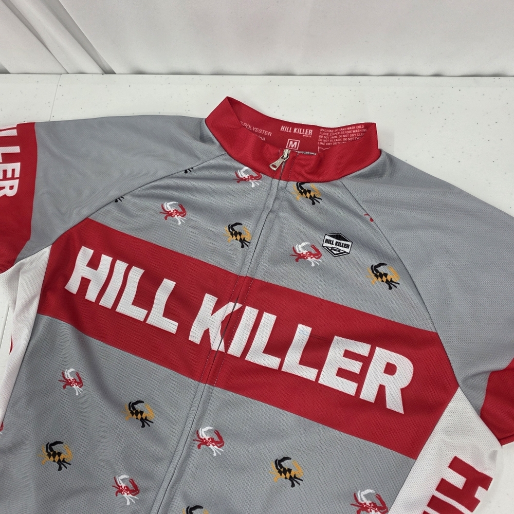 Hill Killer Cycling Jersey Men Medium Maryland Crab All Over Design Rear Pockets